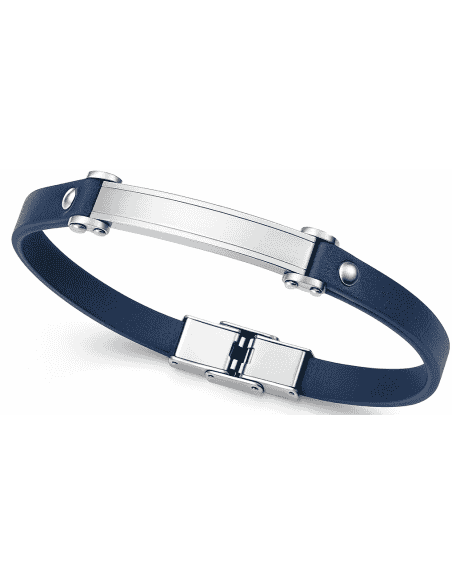 Pulsera para Hombre de Acero y Piel Azul - Viceroy 75379P01013