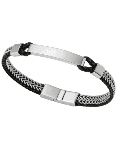 Pulsera para Hombre de Acero y Piel Negra - Viceroy 14219P01000