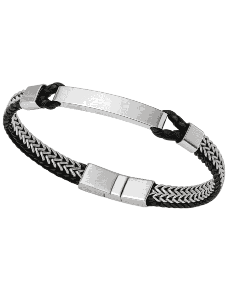 Pulsera para Hombre de Acero y Piel Negra - Viceroy 14219P01000