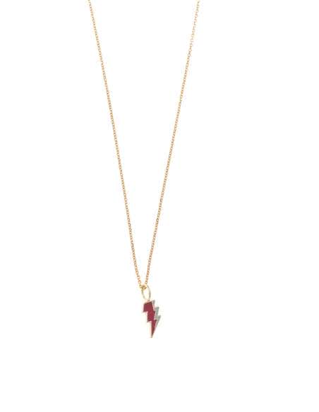 Collar “Lo nuestro es eléctrico” plata bañada en oro con colgante rayo esmaltado - Salvatore 213CH144