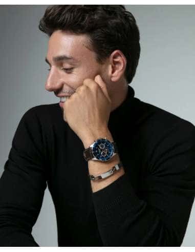 Pulsera para Hombre de Acero y Piel - Viceroy...