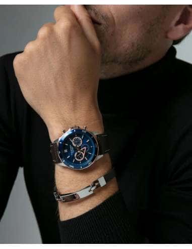 Pulsera para Hombre de Acero y Piel - Viceroy...