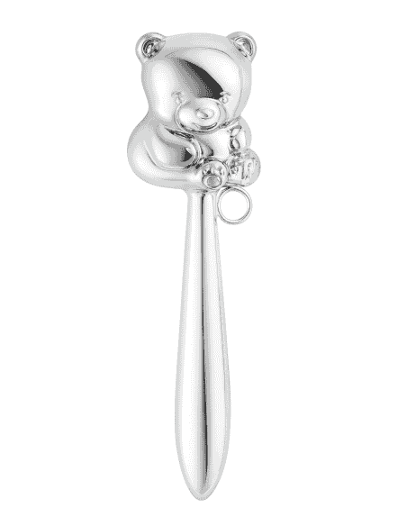 Sonajero Oso de Laton Plateado 13CMS - Global Argenti GA1205