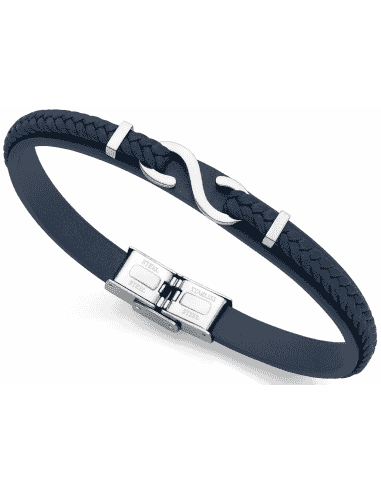 Pulsera para Hombre de Acero y Piel Azul - Viceroy 14012P01013