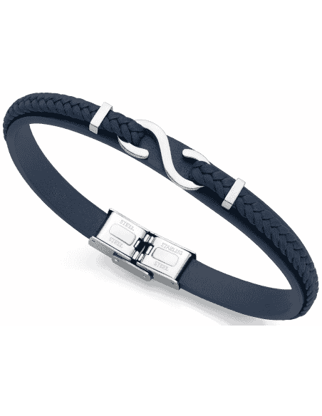 Pulsera para Hombre de Acero y Piel Azul - Viceroy 14012P01013