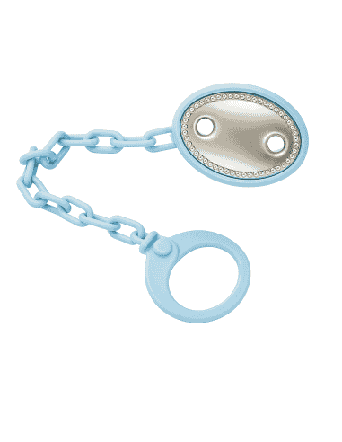 Pinza Infantil Chupete Oval Azul - Global Argenti 9005C (Grabación incluida)