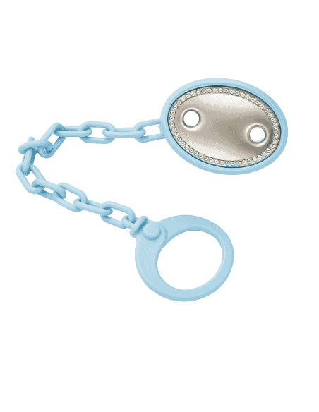Pinza Infantil Chupete Oval Azul - Global Argenti 9005C (Grabación incluida)