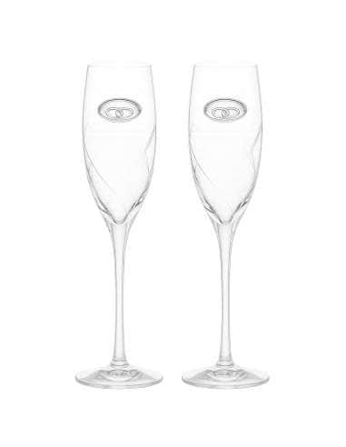 Copas para Bodas con Alianzas cristal de Bohemia y Talladas a Mano - Global Argenti GA3118A