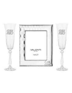 Estuche Copas y Marco de fotos 25º Aniversario - Global Argenti  GA52139/4LV