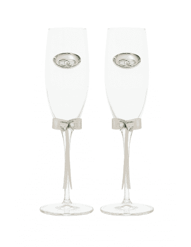 Copas para Boda con Alianzas y Adorno Rosas y Lazo de seda - Global Argenti GA3117A