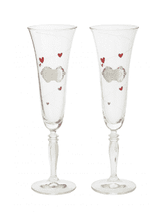 Copas para boda con Alianzas y Adorno de corazones rojos - Global Argenti GA3071A
