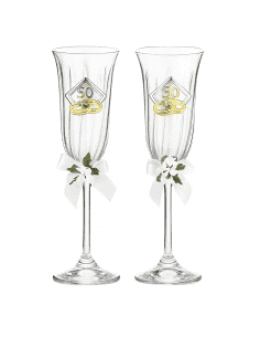 Copas para Boda 50 Aniversario Rosas con lazo de seda - Valenti 16502