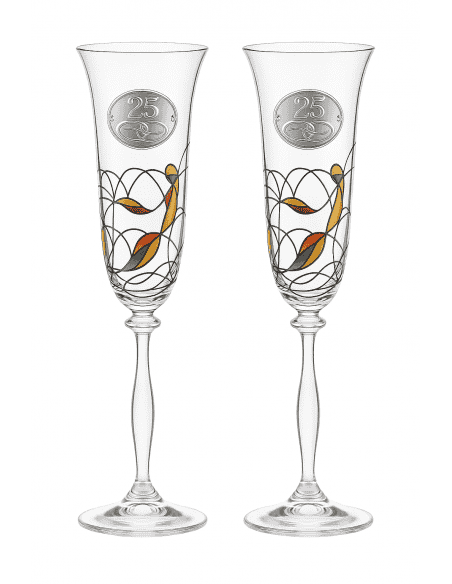 Copas para Bodas 25º Aniversario decoradas  a mano - GA4200V