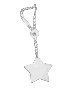 Llavero de Plata de Ley con Estrella – Plata de 925