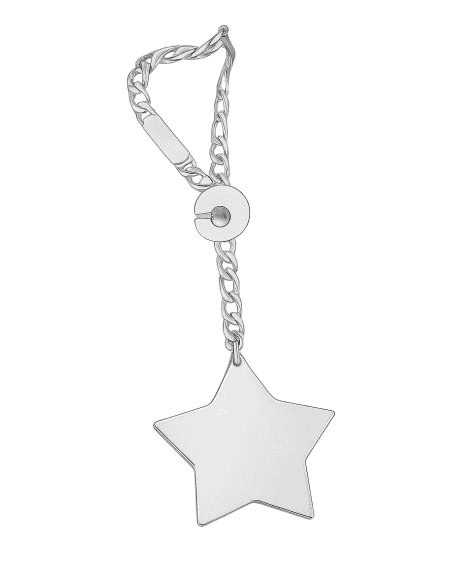 Llavero de Plata de Ley con Estrella – Plata de 925