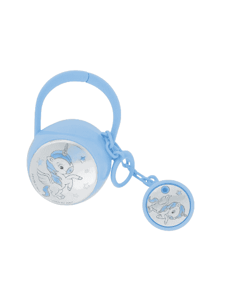 Set Infantil Portachupetes con Pinza Unicornio Azul - Eventi EV3244/01C