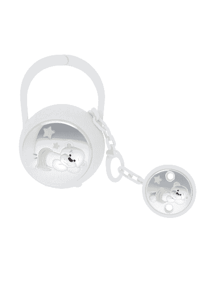 Set Infantil Portachupetes con Pinza Oso Blanco - Eventi EV3564/01B