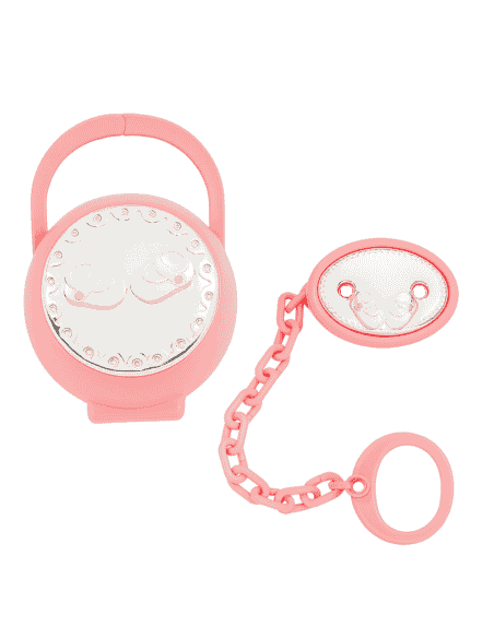 Set Infantil Portachupetes con Pinza Zapatitos Rosas - Eventi 54538/02R