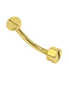 Piercing para la Ceja con Forma de Tornillo y Rosca - Oro Amarillo 18K