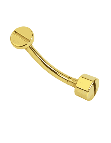 Piercing para la Ceja con Forma de Tornillo y Rosca - Oro Amarillo 18K