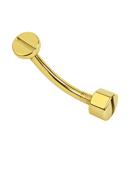 Piercing para la Ceja con Forma de Tornillo y Rosca - Oro Amarillo 18K