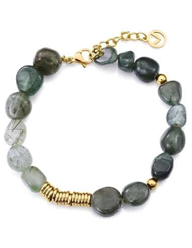 Pulsera para Mujer de Acero Dorado y Piedras Jaspe - Viceroy 15156P09016
