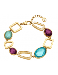 Pulsera para Mujer de Acero Dorado con Cristales y Circonitas - Viceroy 14088P01012