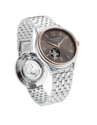 Reloj para Mujer Sapphire de Acero con Esfera Marrón y Detalle Vista de Mecanismo- Viceroy 401252-95