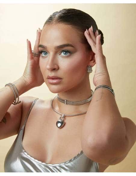 Pendientes para Mujer de Acero con Circonitas - Viceroy 75392E01000