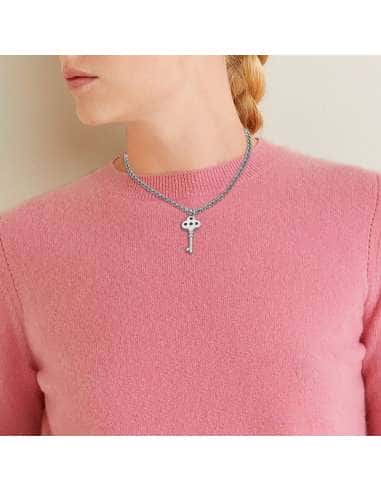 Collar para Mujer de Acero Llave con Cadena -...