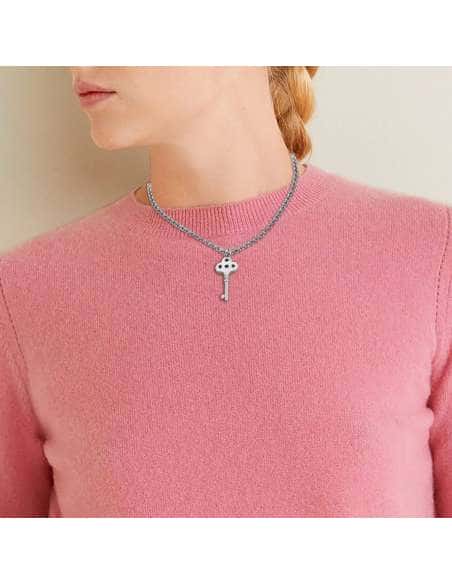 Collar para Mujer de Acero Llave con Cadena - Lotus LS1530-1/4
