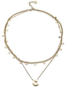 Collar para Mujer de Acero Dorado Estrella y Luna - Viceroy 1348C01012
