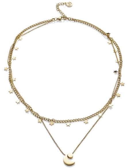 Collar para Mujer de Acero Dorado Estrella y Luna - Viceroy 1348C01012