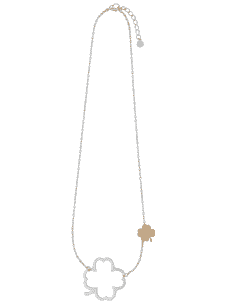 Collar para Mujer de Acero con Motivo de Trébol - Marea...