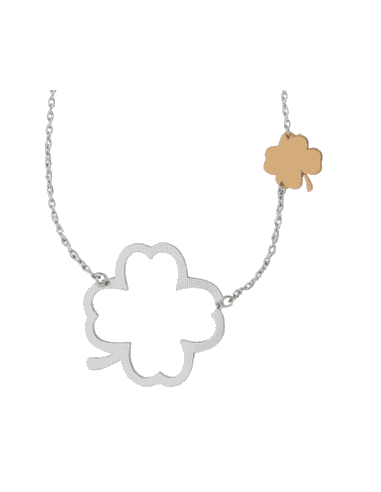 Collar para Mujer de Acero con Motivo de Trébol...