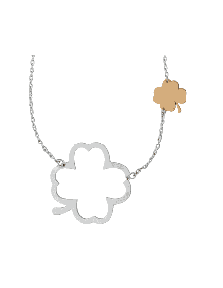 Collar para Mujer de Acero con Motivo de Trébol - Marea D00507/15