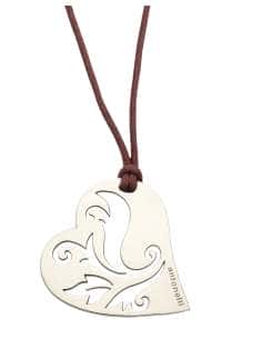 Collar para Mujer Hilo rojo colgante Corazón Acero