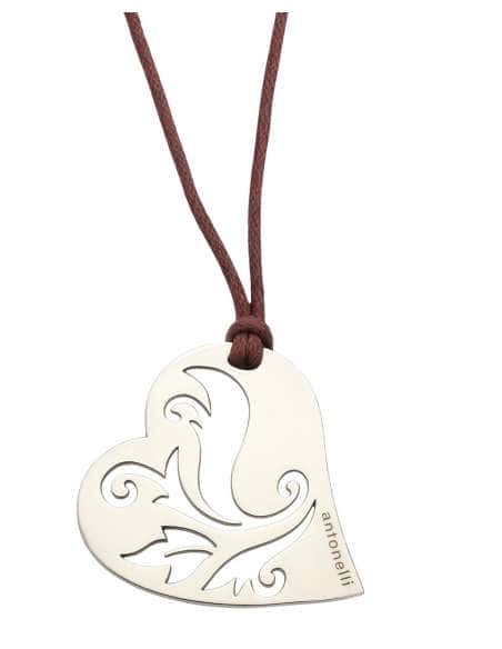 Collar para Mujer Hilo rojo colgante Corazón Acero