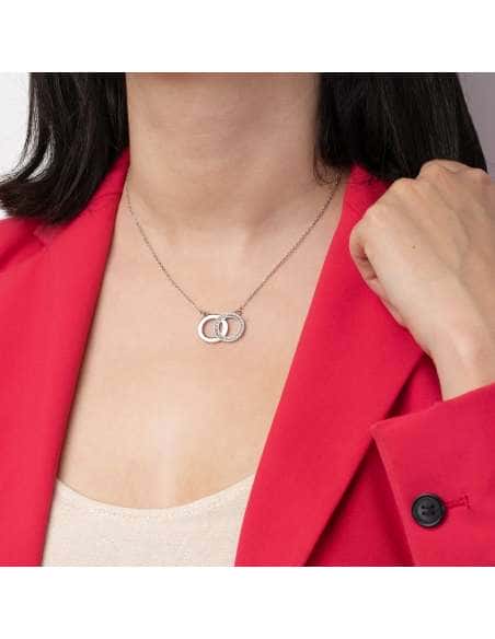 Collar para Mujer de Acero Doble Aro Con Circonitas - Lotus LS1913-1/1