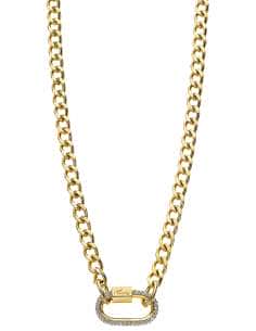 Collar para Mujer de Acero Dorado Fantasía con Circonitas...