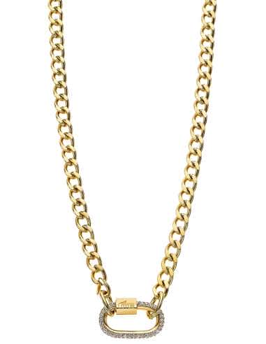 Collar para Mujer de Acero Dorado Fantasía con...