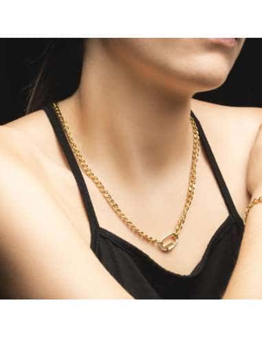 Collar para Mujer de Acero Dorado Fantasía con...