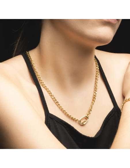Collar para Mujer de Acero Dorado Fantasía con Circonitas - Lotus LS2338/1/2