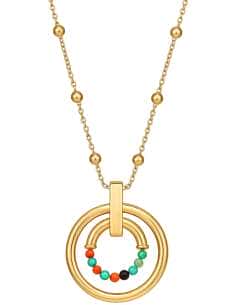 Collar para Mujer de Acero Dorado con Piedras de Ágata de Colores - Viceroy 15136C011019