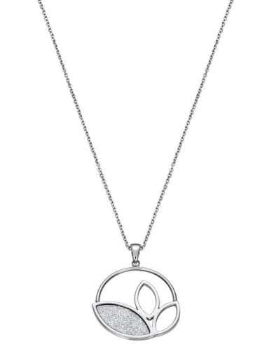 Collar para Mujer de Acero Hojas y Glitter -...