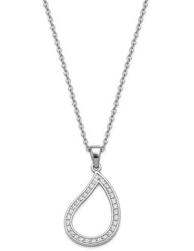 Collar para Mujer de Acero en Forma de Gota con Circonitas - Lotus LS1909-1/1