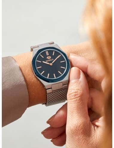 Reloj para Mujer con Correa Milanesa de Acero y Esfera Azul - Marea B54305/1