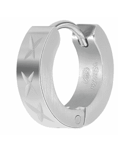 Pendiente para Hombre de Aro con grabado X - Marea C00101/29