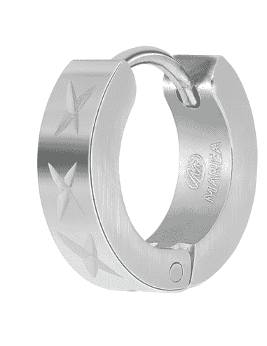 Pendiente para Hombre de Aro con grabado X - Marea C00101/29