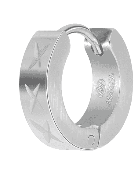 Pendiente para Hombre de Aro con grabado X - Marea C00101/29